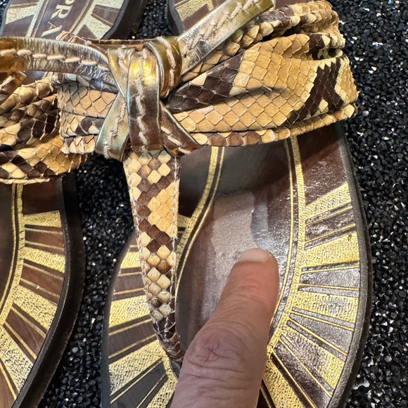 Prada Women's Gold and Brown Sandals - Picture 4 of 17